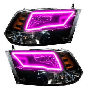 RAM 1500 Headlight Halo Kits - ORACLE Lighting - ColorSHIFT 2.0 Controller - Black Housing - `09-`18